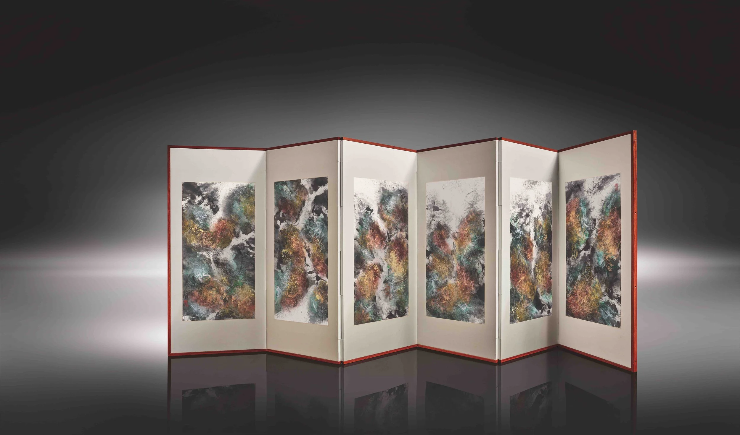 六曲屏風（書作品）／金箔仕上げ 楽天市場】金屏風 6曲 国産 日本製 特選洋金平押金紙 SLタイプ 6尺6曲